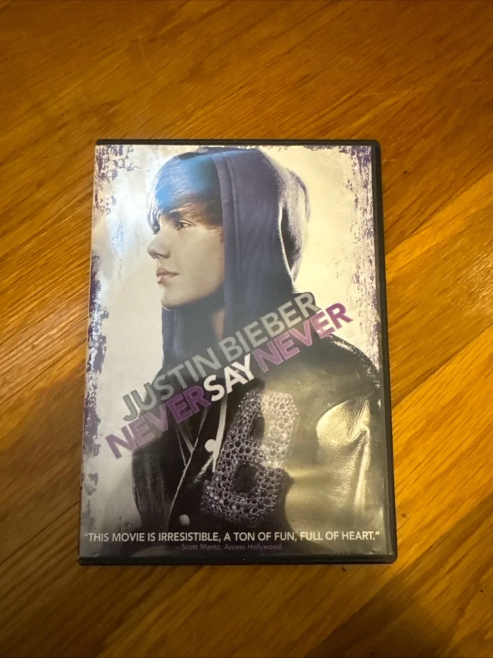 Justin Bieber DVD with Purple and White Artwork